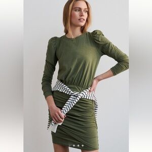 SUNDRY FERN PUFF-SLEEVED MINI DRESS